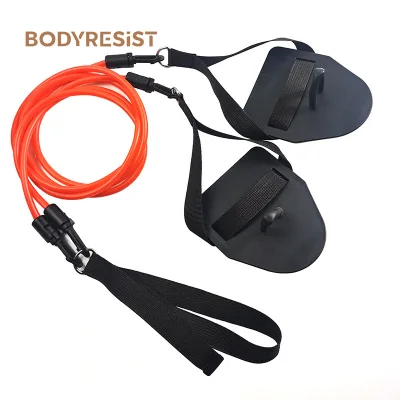 Swimming Trainer Exerciser Dry Land Arm Training Band Swimming Stretch Cords with Plastic Handle