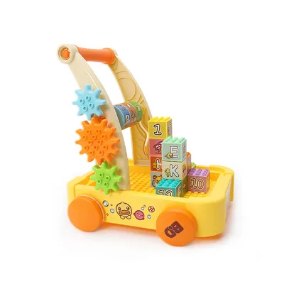 Eco-friendly High Quality Cute Baby Stroller Building Block Walker Car Push Toys ABS Material Foldable 20KG Load Capacity for 6