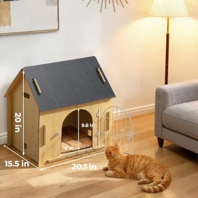 Wooden Dog House Modern Decorative Dog Kennel Drawer Outdoor Pet Crate End Table for Large Dog Steel Tube Puppy Cage Animal