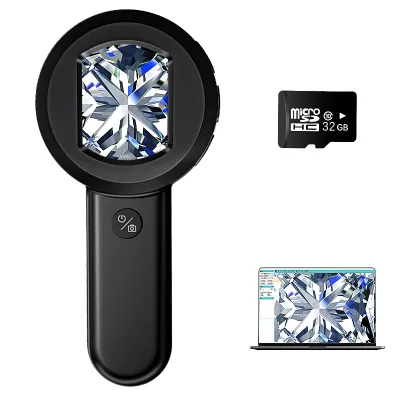 2025 High Quality Digital Video Microscope Monocular 100X Magnifying Glass with 8 LED Light 2 Inch Screen HM020 Model
