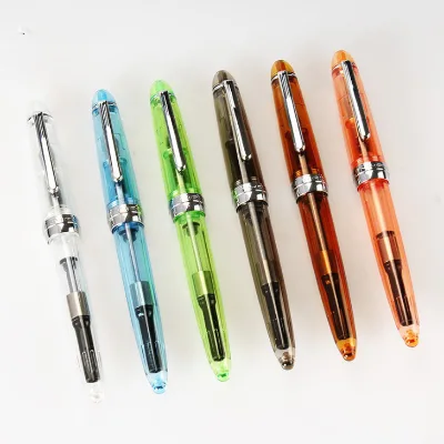 Jinhao 992 Transparent Fountain Pen 2.6MM Plastic Acrylic Ink Cartridge Bottle Converter for Students Finance 0.5mm Affordable