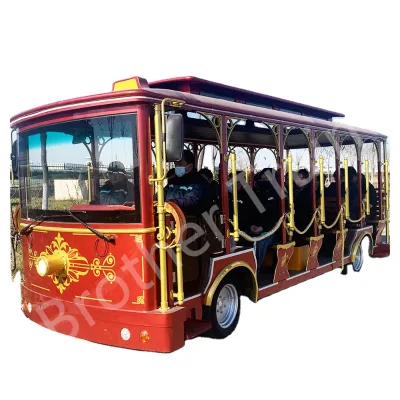 High Quality Amusement Park Large Capacity 23 Seats Electric Sightseeing Car Shuttle Bus Electric Cart for Sale