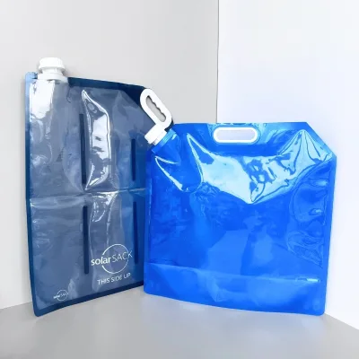 Custom New Portable Folding Water Bag Liquid Outdoor Camping Transparent Drink Nozzle Bag Reusable Bag Water