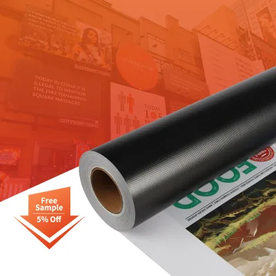 6.2m Self-Adhesive Water-Resistant Flex Banner 220gsm-610gsm Glossy White Back Advertising Raw Material for Printing