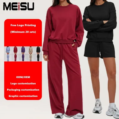 Customizable Unisex Sweatsuit Set 3 Piece Hoodie with Shorts and Joggers High Quality Casual Tracksuit