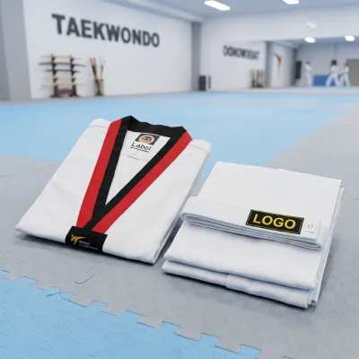 Custom WT Certified Taekwondo Dobok Ribbed Fabric Taekwondo Uniform Breathable for Kids Adults Martial Arts Academy OEM Logo