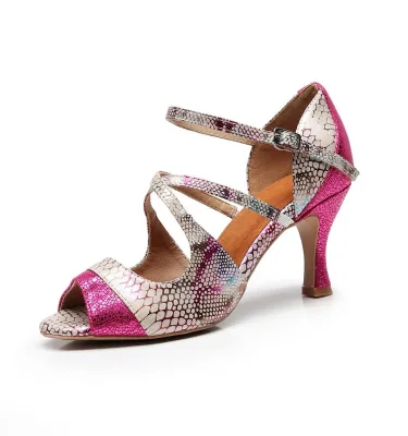 New fashion 1009 pu upper tin color dance shoes female latin dance shoes