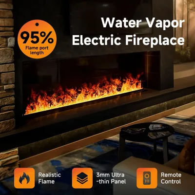 Luxury Chimenea Electrica 3d Decorative Led Electric Fire Place Water vapor Electronic Fireplace Insert Without Heating