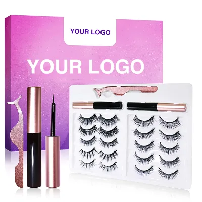 Wholesale  5 and 10 Magnets Hand Made Own Brand 3D Magnetic Eyelashes