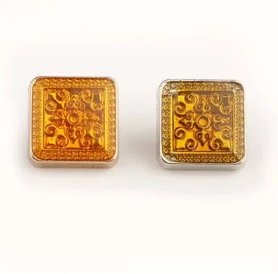 New Custom Square Zinc Alloy Snap Buttons for Clothing Coat High Quality Flatback Style Factory Direct