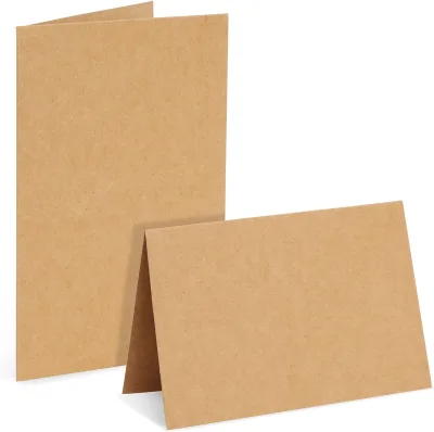 100 Pack Blank Cards and Envelopes 4x6, Bulk Kraft Paper Greeting Cards for DIY Card Making, Wedding, Birthday, All Occasions