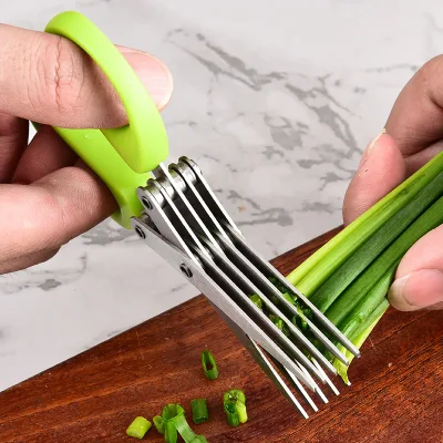 Multi-layer Green Onion Vegetable Scissors Five-layer Herb Paper Cutter Three-layer Stainless Steel Kitchen Scissors