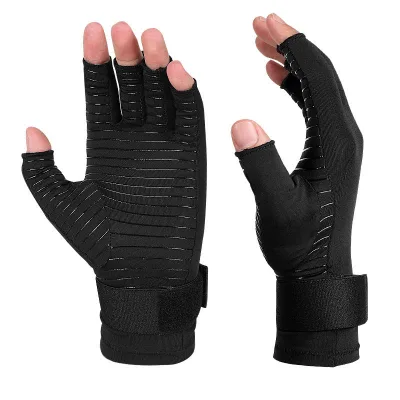 Arthritis Gloves Compression Gloves with Adjust Strap for Arthritis, Wrist Support Fingerless Computer Typing Gloves