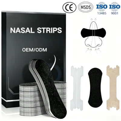 Skin Friendly Hypoallergenic OEM Anti-Snoring Nasal Strips ISO13485 ISO9001 CE Certified Latex Free Breathable