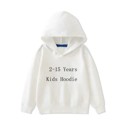 Custom LOGO Kids Cotton Fleece Pullover Hoodie Hooded Unisex Boys Girls Age 3 to 13 Sweatshirt