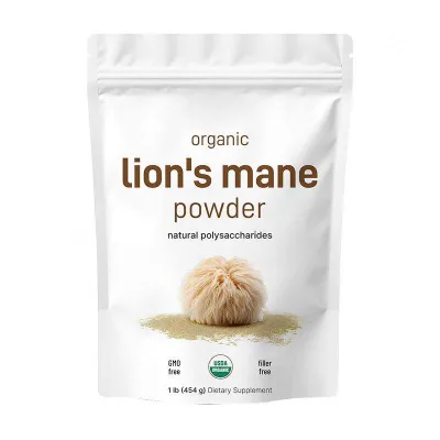 Wholesale OEM Organic Lion's Mane Mushroom Powder Polysaccharides Fruiting Body Mycelium Dietary Supplement for Adults