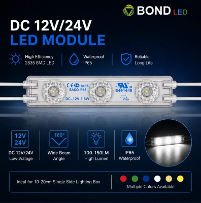 UL FCC CE RoHS SASO DC 12V LED Module 1.5W IP65 LED Light Module RGB Sync for Signs Signage Light Box Channel Letter Advertising