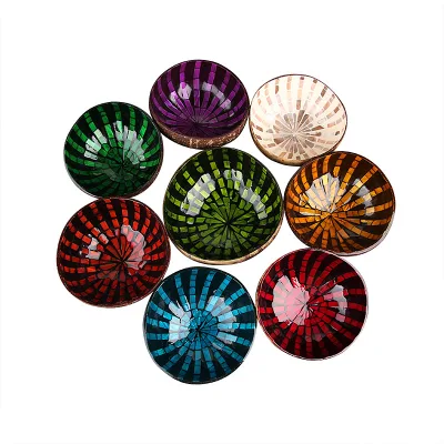 Wholesale Natural Coconut Shell Bowl New Design Ornament Lacquered Coconut Bowls