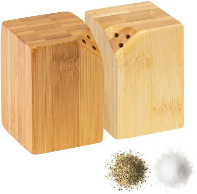 2025 Sustainable Bamboo Salt Pepper Shakers Bamboo Salt and Pepper Shaker Set 20 ml