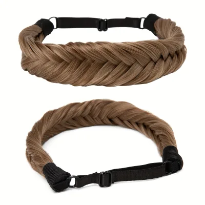 Handmade Braided Headband Adjustable Headwear Headband Braided Hair Wig for Female Wig Natural Hair