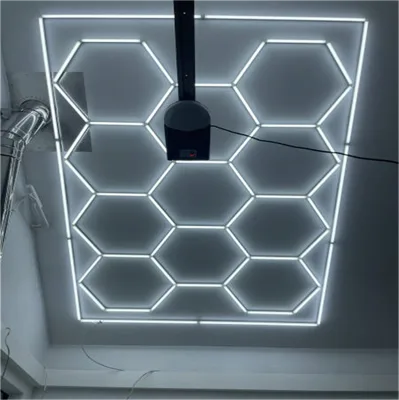 8*16 FT Manufacture PC 14 Hex Cheap White Lamp Hexagonal Light Led Garage Room for Honeycomb Led Auto Detailing GYM Light
