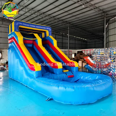 Commercial PVC Inflatable Water Slide with Pool, Kids Inflatable Swimming Pool Slide