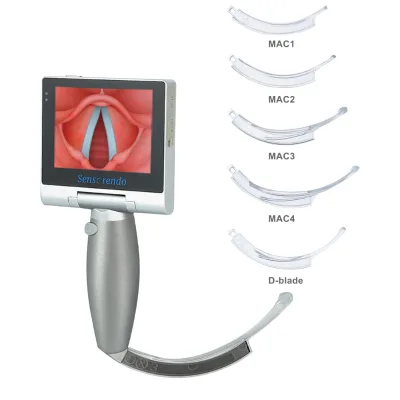 Portable Disposable Blade Video Laryngoscope Set Camera Sensorendo S-VL-01 Model 3.5'' Touch Screen Electricity CE Certified