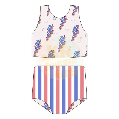 Wholesale Kids Swimming Suits Baby Girls Bikinis 2-piece Swimwear Children Beach Custom Dry Fast Swimsuit