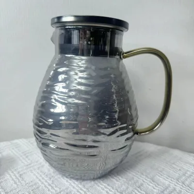 Household Glass Cool Cold Water Pot Glass Pitcher 2L Clear Glass Water Pot