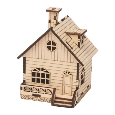 Custom 6-10 Tone Wooden Music Box DIY 3D Wooden Puzzle House Building Model Assembly Kit