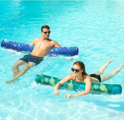 Inflatable Swim Pool Noodles Float, Soft Fabric Covered Large Swim Noodles, Premium Buoyancy for Swimming Floating