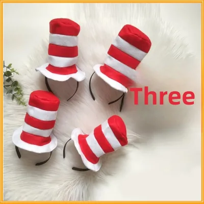 Christmas Red White Plaid Handmade Spacer High Tube Hair Hoop & Button Halloween the for Headdress
