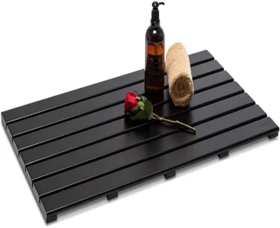 Bamboo Bath Mat Non-slip, Scratch-Proof Multiple Sizes & Colors for Showers Spas & More