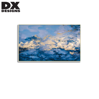 Blue Canvas Abstract Painting Oil Painting Frame Pictures for Bedroom Wall Decor