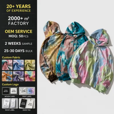 Manufacturer Women/Men Tie-Dyed Knitted Sweatshirts & Hoodies Anti-Shrink Anti-Wrinkle Custom Logo