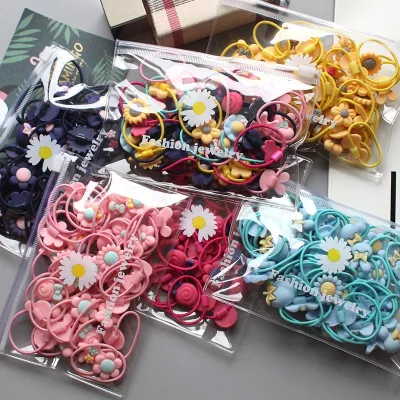 PL 20 Pack Kids Hair Ties for Baby Girls Elastic Hair Band Cute Flower Srunchies Hair Tie