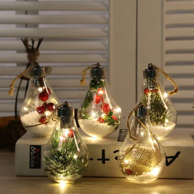 Wholesale Led Transparent Christmas Ball Christmas Decorations Plastic Bulb Ball