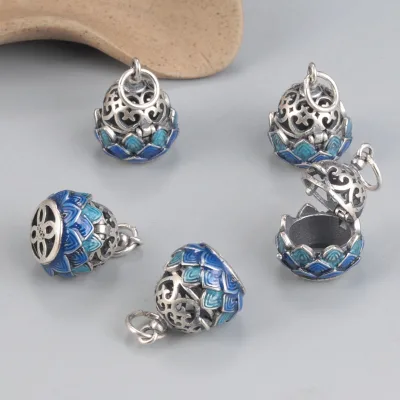 GLORY PACE Jewelry S925 Lotus Floral Pendant Charms Bracelet Necklace S925 Sterling Silver Custom for Jewelry Making Wholesale