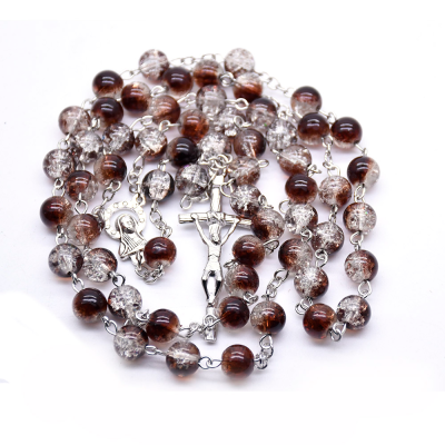 Beads Rosary Catholic Necklace with Miraculous Medal Cross Crucifix Catholic Gift Rosario