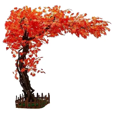 Fake Red Maple Tree Decoration for Cafe High Quality Artificial Autumn Tree Arch