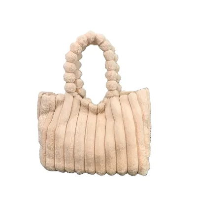 Autumn Winter Vintage Large Capacity Bag New Korean Style Solid Color Plush Handbag Liner Simple Student Bag