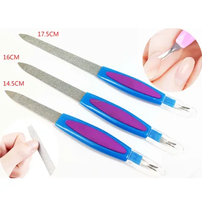 Double Sided Nail Art Care Files Cuticle Trimmer Metal Nail File With Cuticle Fork