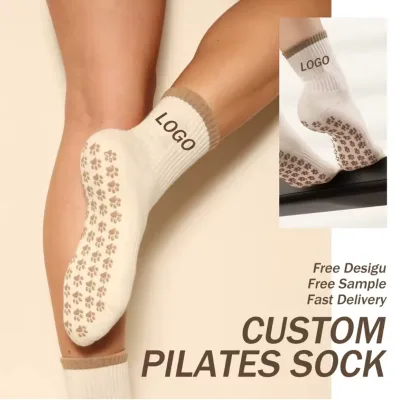 Non Slip Disposable Casual Autumn Pilates Stockings with Custom Logo and Grips for Women