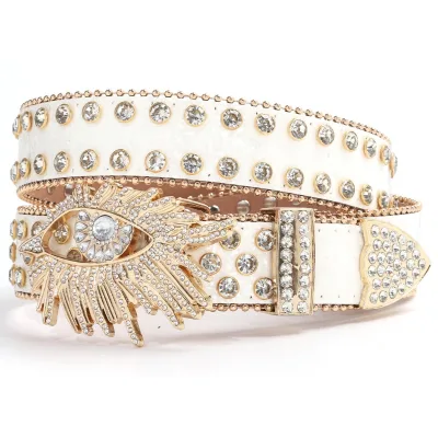 2025 New Trend Shiny Bling Crystal Metal Belt Buckle with Rhinestone Streetwear Shiny Diamond Accessory