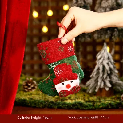 Harmony Merry Christmas Stocking with 3D Santa Snowman Reindeer Plush Decor Knitted Soft & Eco-Friendly Polyester for Holiday