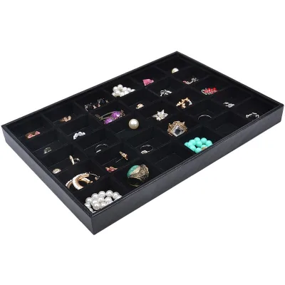 Wholesale Black Jewelry Tray Storage Box Ring Necklace Earrings Pendant Jewelry Tray Jewelry Display Tray