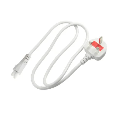 UK Standard 3-Pin Plug C5 Rubber Power Cord for Desktop & Laptop with BS/KC Certification Compatible with US/CN Standards
