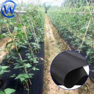 Garden ground Cover Weed Control Mulching Film Non-woven Agriculture Black Polypropylene Non Woven Fabric Mulch Film