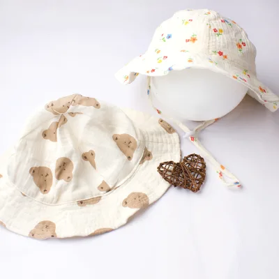 High Quality Summer Unisex Large Brim Blank All Over Print 100% Cotton Embroidery Logo Custom Fisherman Bucket Hats