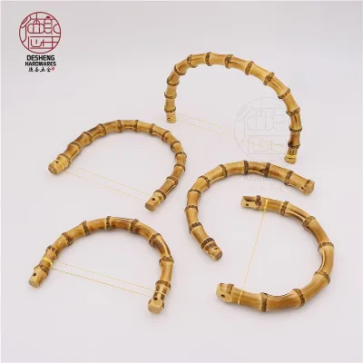 Natural Wood Handcrafted Bamboo-Handled Bag Carrying Handle with Crack-Free Oil-Sealed Kiln-Fired Grip